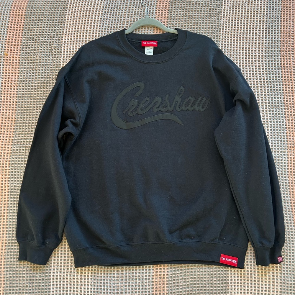 The Marathon Clothing Crenshaw Crewneck Sweater. Heather Grey. Large.